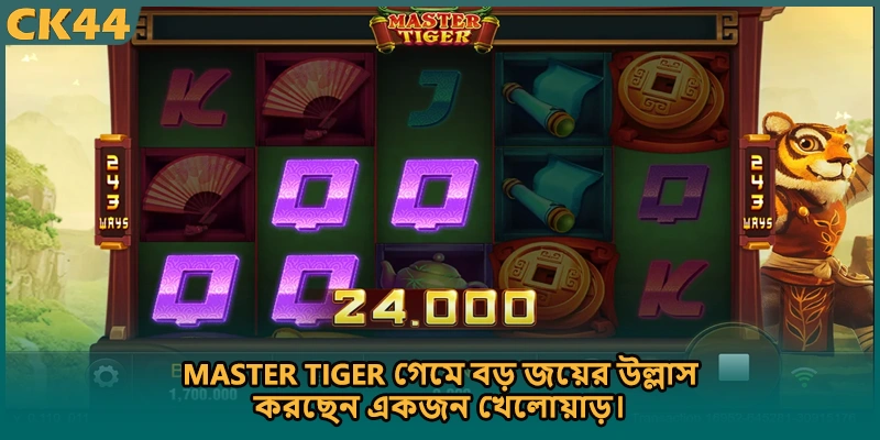 Master Tiger খেলার জন্য সহজে আর্থিক লেনদেন করছেন এক খেলোয়াড়।