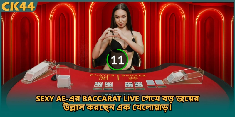 Sexy AE-এর Baccarat Live খেলার জন্য সহজে আর্থিক লেনদেন করছেন এক খেলোয়াড়।