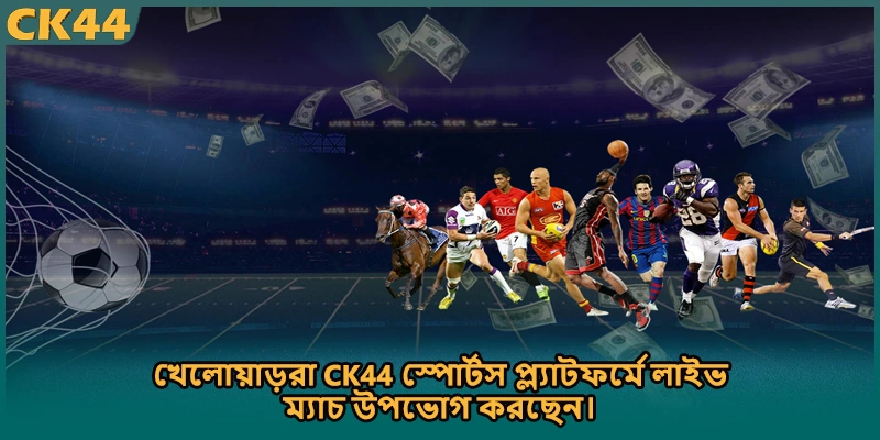 খেলোয়াড়রা CK44 স্পোর্টস প্ল্যাটফর্মে লাইভ ম্যাচ উপভোগ করছেন।