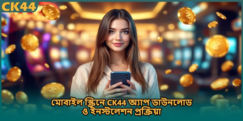 মোবাইল স্ক্রিনে CK44 অ্যাপ ডাউনলোড ও ইনস্টলেশন প্রক্রিয়া